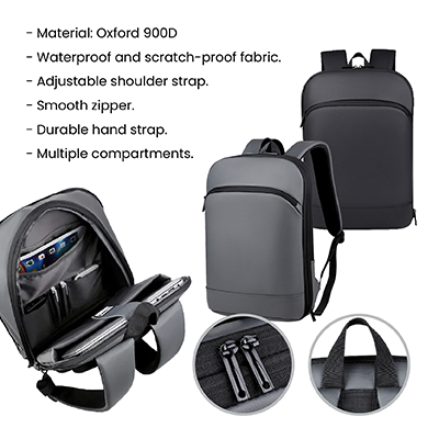 15.6" SLIM Expandable Laptop Backpack 10